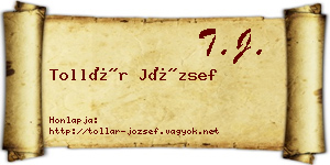 Tollár József névjegykártya