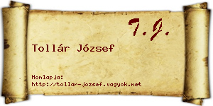 Tollár József névjegykártya